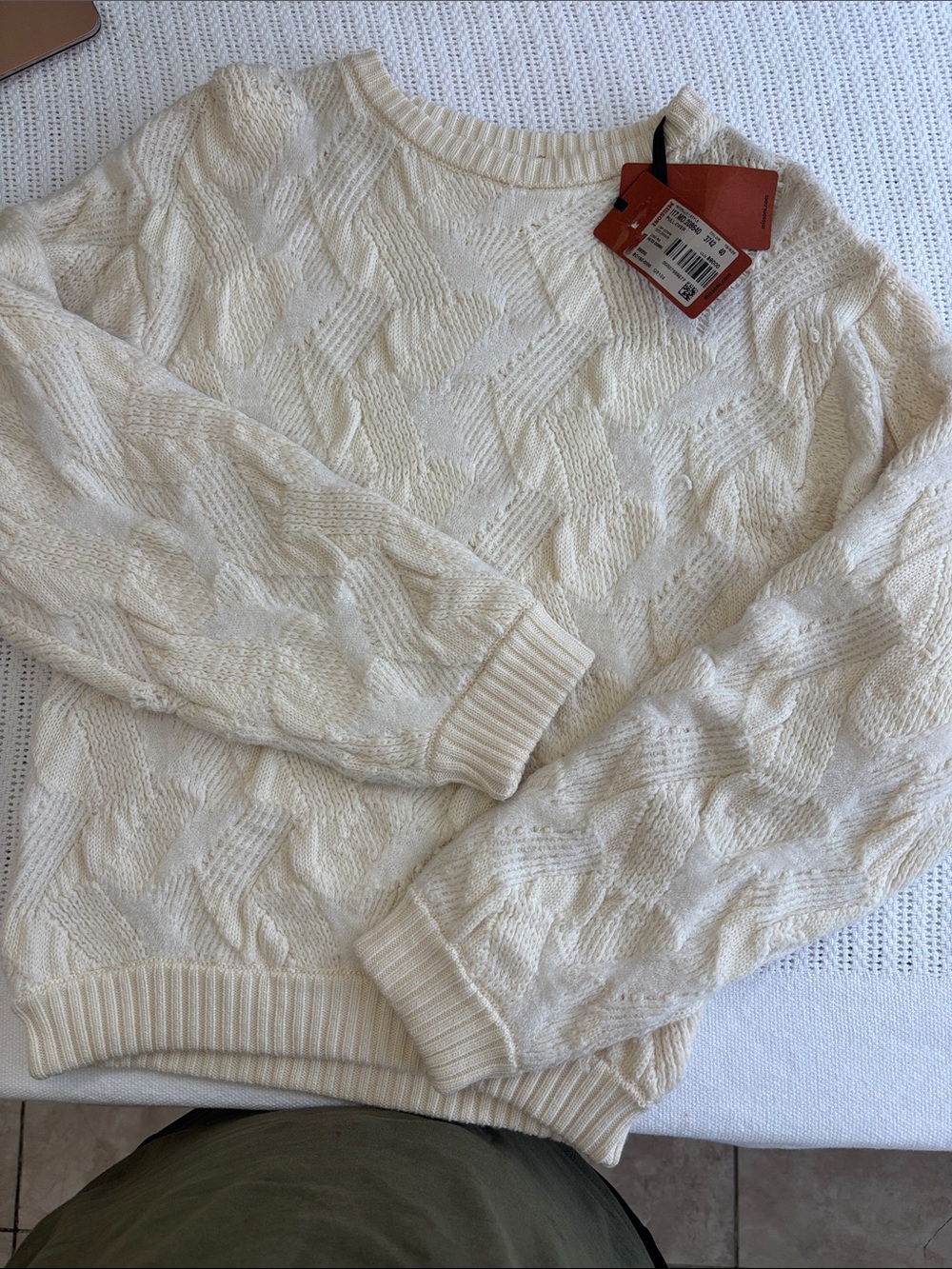 Missoni Cream Cable-Pattern Crewneck Sweater